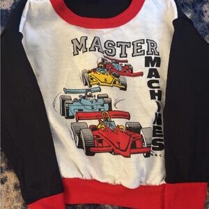Vintage Kids 4T National Made In USA Sweatshirt  Boys Race Cars EUC